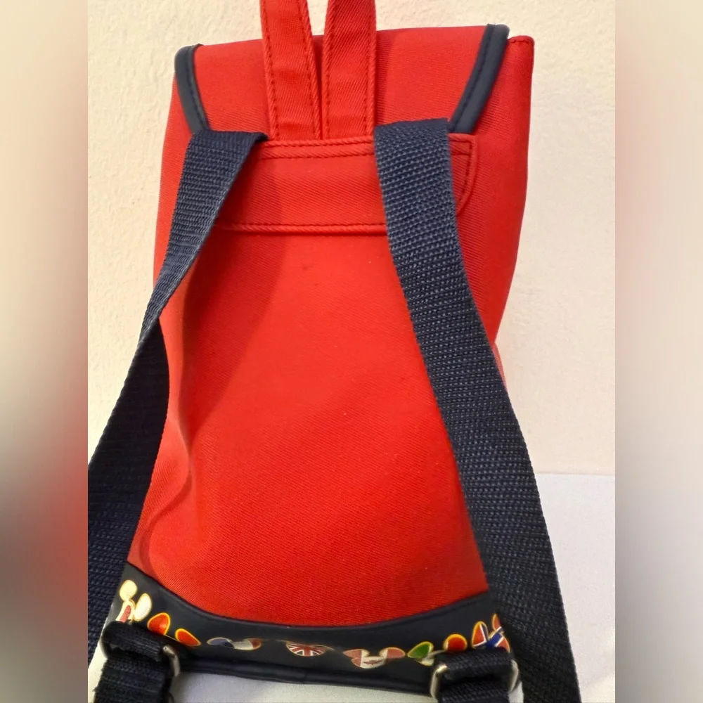 Vintage‎ Rare 90's Epcot Walt Disney World Flags Red Mini Backpack